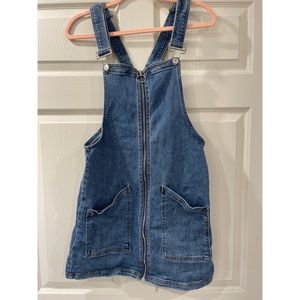 Jean Overall Dress with Front Zipper